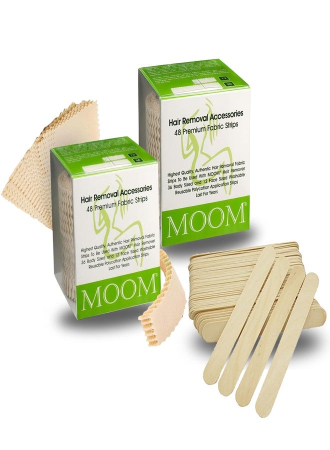 موم مجموعة شرائح إزالة الشعر بالشمع من موم، 96 شريحة مع 30 عصا شمع - مصنوعة من البوليستر والقطن الطبيعي لإزالة شعر الجسم ومنطقة البكيني والوجه والحواجب - قابلة لإعادة الاستخدام، لطيفة، توفر أقصى قدر من الثبات لبشرة ناعمة - Image 1